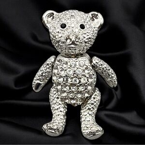 Napier Articulated Crystal Teddy Bear Tac Pin